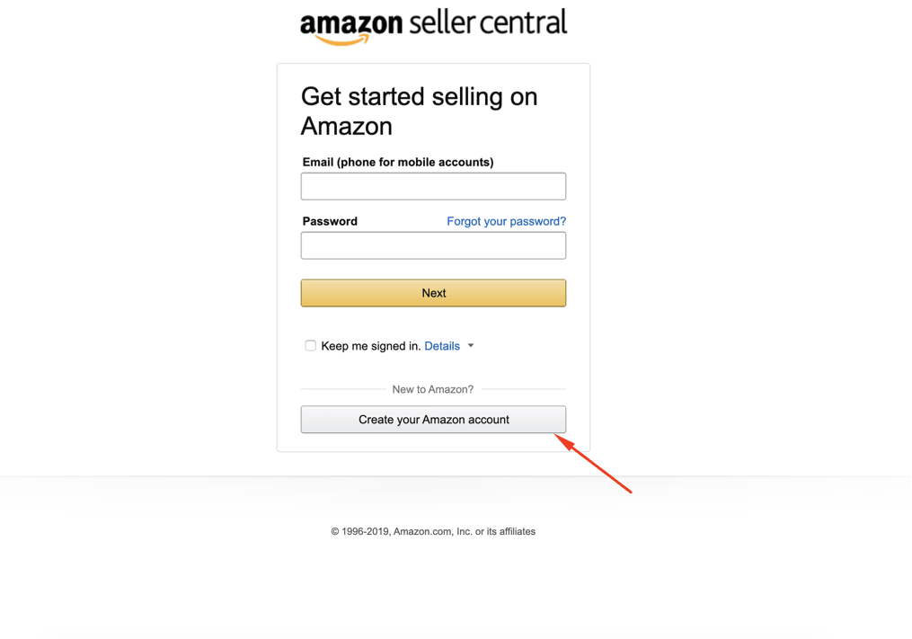 Đăng ký tài khoản cá nhân của Amazon