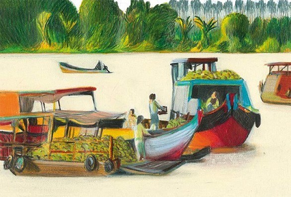 chợ trên sông mekong